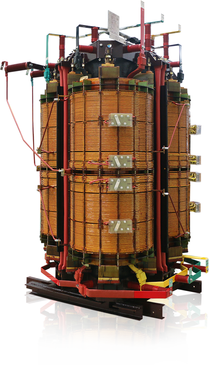 敞開式立體卷鐵心牽引整流幹式變壓器